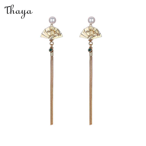 Thaya Fan Tassel Earrings