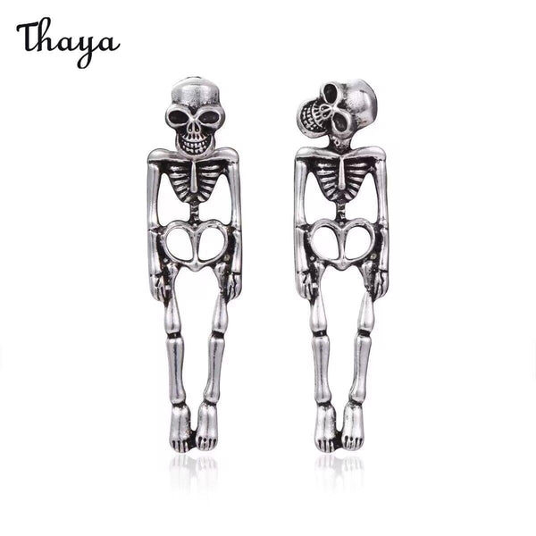 Thaya Halloween Skelett Ohrringe Vintage Gothic Knochen