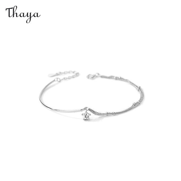 Bracelet Thaya en argent 925 avec étoile inégale éblouissante