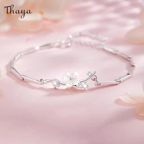 Thaya 925 Silver Cherry Blossom Bracelet