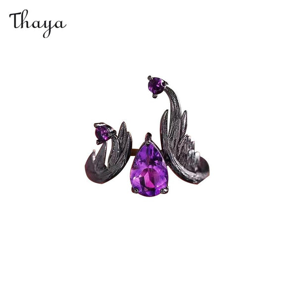 Bague magique en pierre précieuse violette Thaya