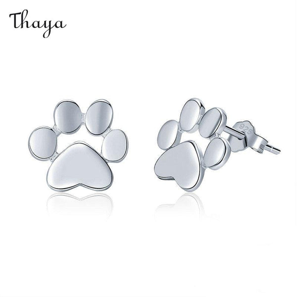 Boucles d'oreilles Thaya en argent 925 avec empreintes d'animaux mignons