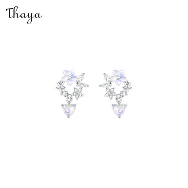 Thaya 925 Silver Flower Story Water Drop Jewelry Set