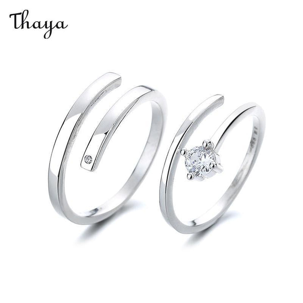 Thaya 999 Silver Together Witness Love Couple Rings