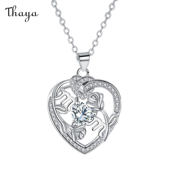 Collier Thaya Love Heart Rose Design