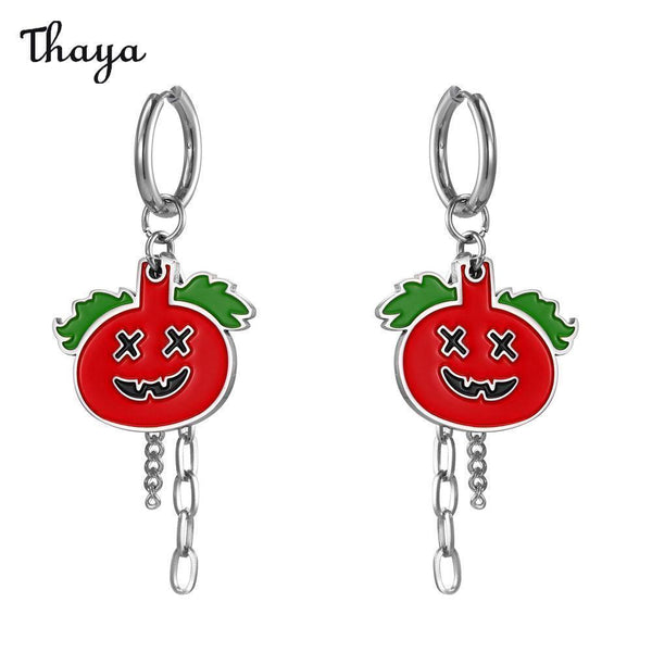 Thaya Ghost Face Pumpkin Earrings