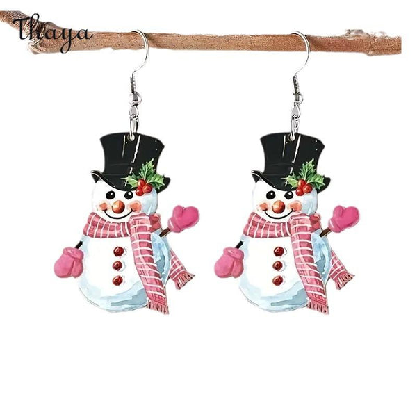 Thaya Winter Sonata Cute Snowman Earrings