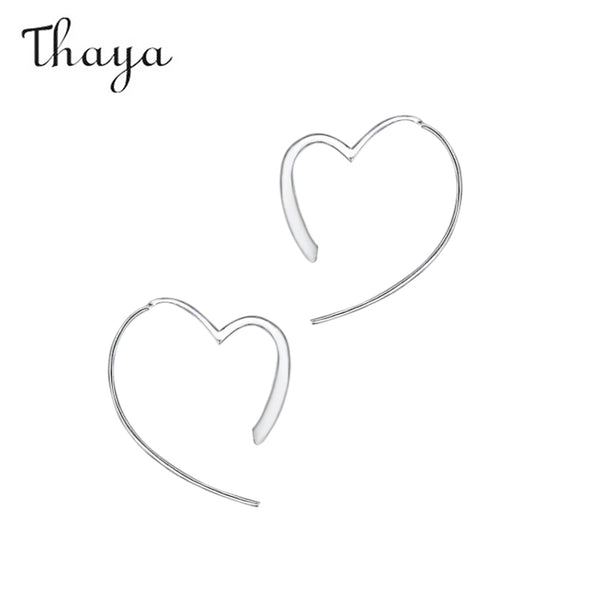 Boucles d'oreilles en métal polyvalentes de luxe en forme de cœur Thaya Light