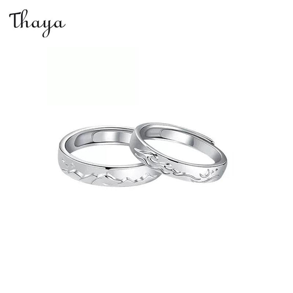 Thaya 999 Silver Soulmate Promise Couple Rings