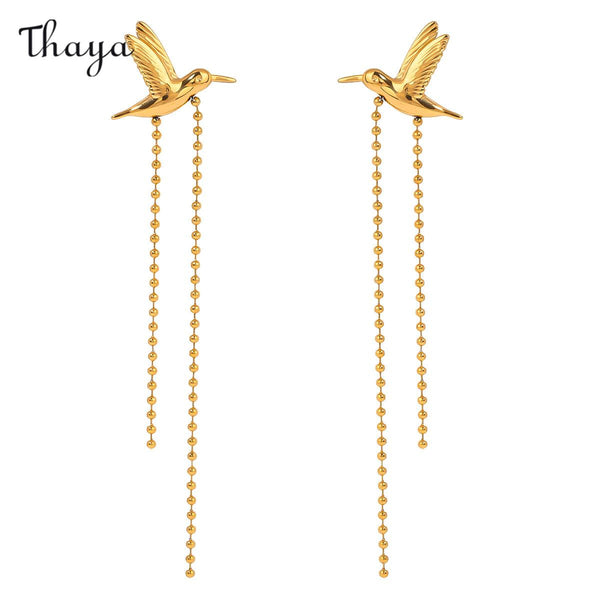 Thaya Gold Dove Tassel Earrings