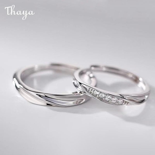 Thaya 925 Silver Always Be With You Couple Rings