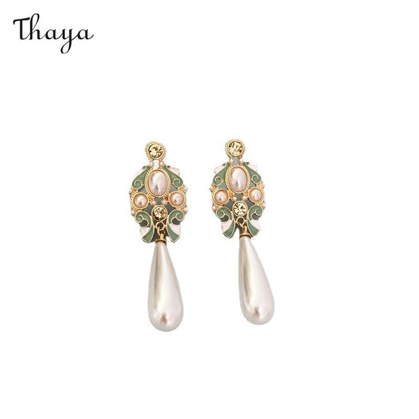 Thaya Vintage Long Pearl Earrings