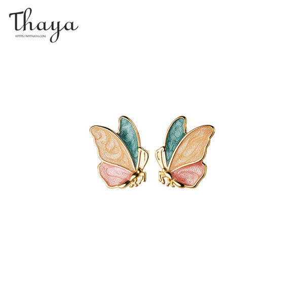 Thaya 925 Silver Fluttering Beauty Butterfly Earrings