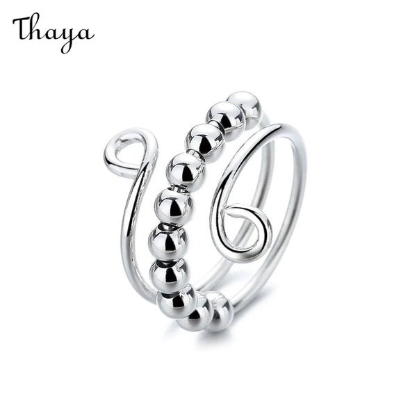 Thaya 925 Silver Swivel Round Bead Ring