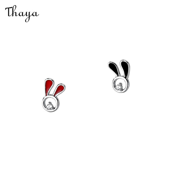 Boucles d'oreilles lapin mignon Thaya en argent 999