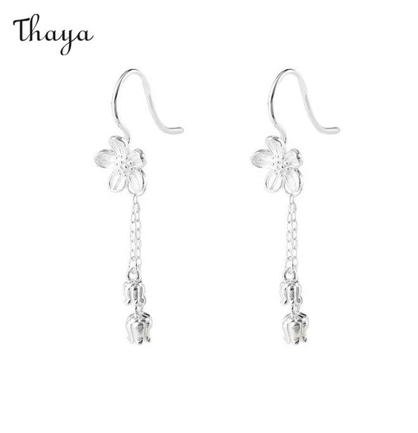 Boucles d'oreilles anémone en argent 999 Thaya