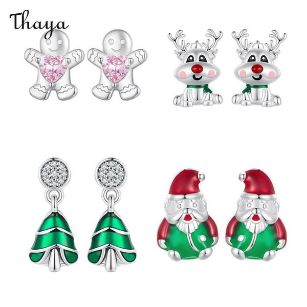 Thaya 925 Silber Weihnachtsohrringe