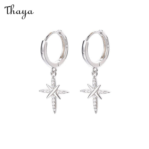 Boucles d'oreilles croix Thaya en argent sterling