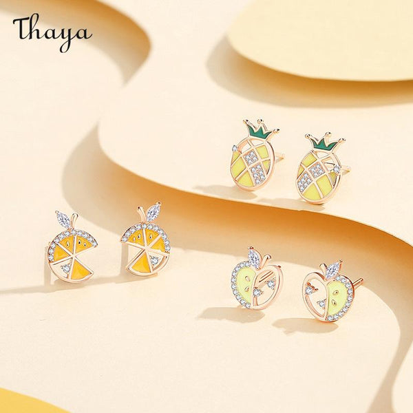 Thaya 925 Silver Sweet Fruit Stud Earrings