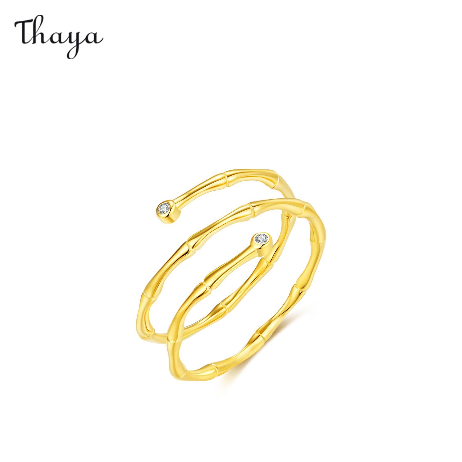 Thaya 925 Silver Minimalistic Bamboo Ring