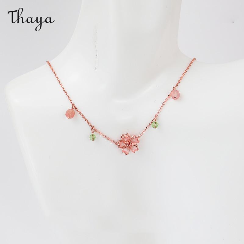 Collier à pampilles fleur de cerisier Thaya