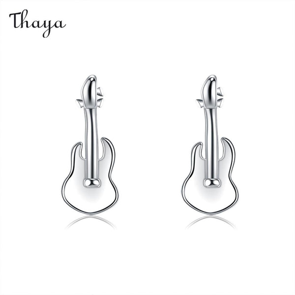 Boucles d'oreilles guitare Thaya en argent 999