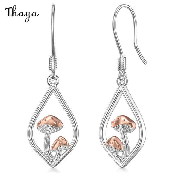 Thaya Drop - Boucles d'oreilles pendantes en forme de champignon