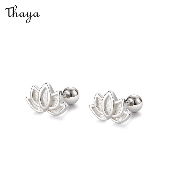 Boucles d'oreilles Lotus en argent 999 Thaya