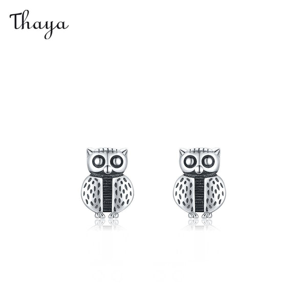 Thaya 925 Silver Owl Earrings