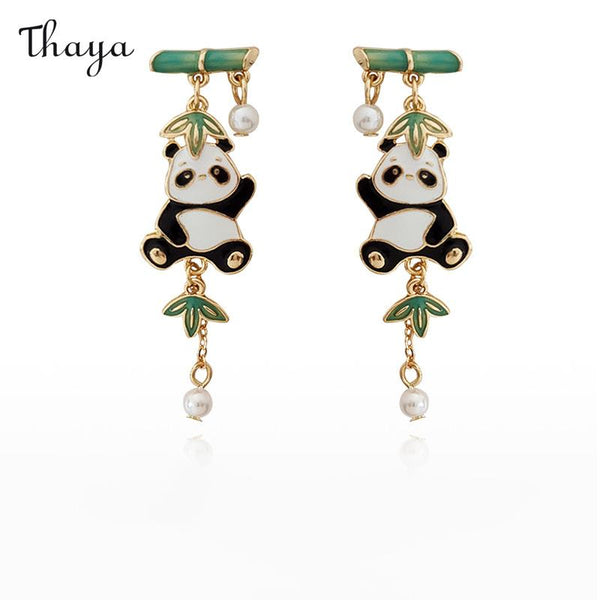 Thaya Cute Little Panda Earrings