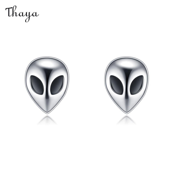 Thaya 999 Silver Space Alien Earrings